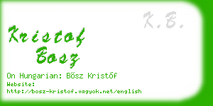 kristof bosz business card